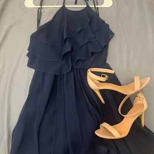 BCBGeneration navy blue halter mini dress